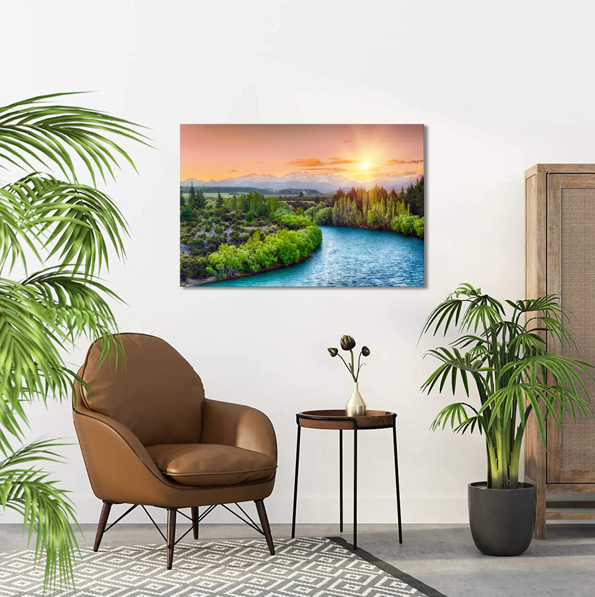 Amazon.co.jp: 絵画 壁掛け 森林 自然風景 ポスター 風景画 写真 風水